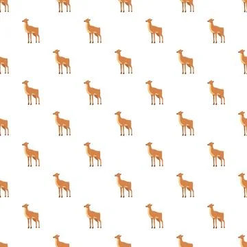 Cartoon deer seamless pattern on white background Stock Illustration