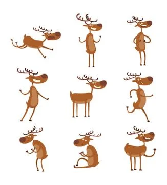 Cartoon deer vector character Stock Illustration