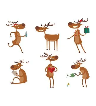 Cartoon deer vector character Stock Illustration