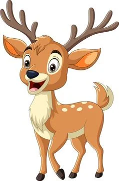 Cartoon deer on white background Stock Illustration