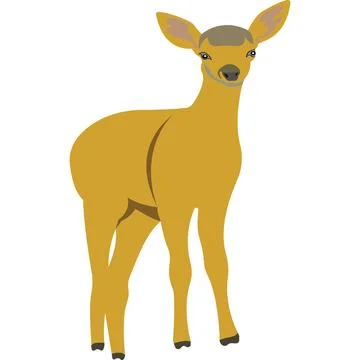 Cartoon deer. A young deer with a thin neck. Stock Illustration