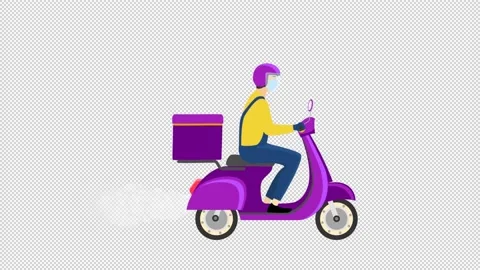 Cartoon delivery boy Stock Footage 147702652