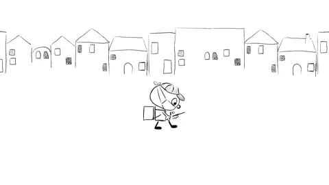 Cartoon delivery guy Stock Footage 130281068