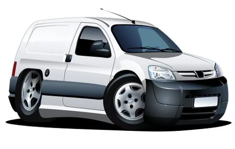 Cartoon delivery van Stock Illustration