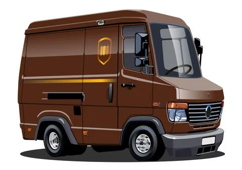Cartoon delivery van Stock Illustration