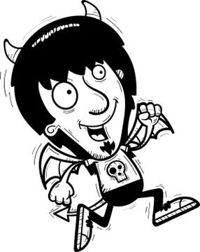 Cartoon Demon Running Ilustração Stock
