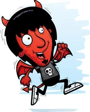 Cartoon Demon Running Ilustração Stock
