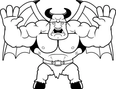 Cartoon Demon Scared Stock Illustration