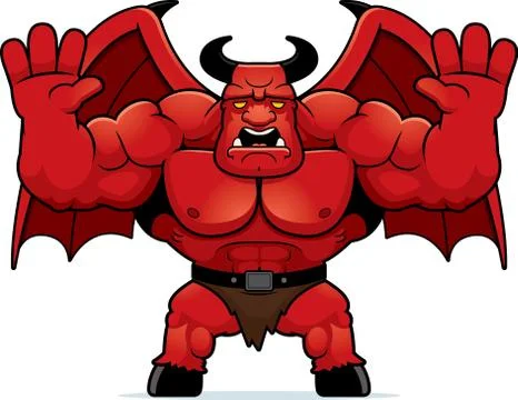 Cartoon Demon Scared Stock Illustration