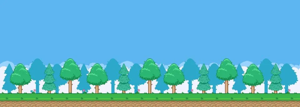 Cartoon dense mixed forest Stock-Illustration