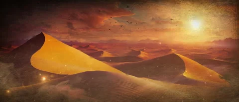 Cartoon Desert Sandstorm Background Stockbeeldmateriaal 269981959