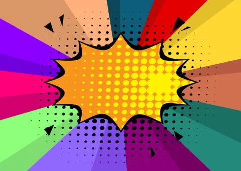 Cartoon design colored background. Comic book backdrop illustration. Vector c イラスト素材
