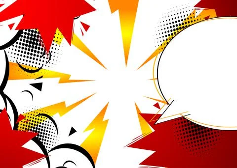 Cartoon design colored background. Comic book illustration with speech bubble Illustrazione stock