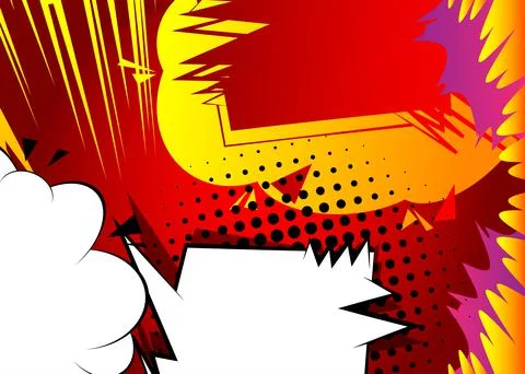 Cartoon design colored background. Comic book illustration with speech bubble 库存插图
