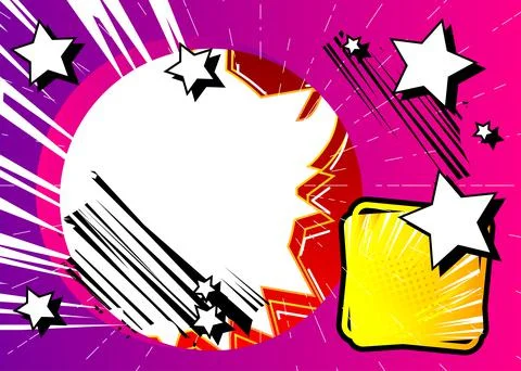 Cartoon design colored background. Comic book illustration with speech bubble Stock Illustration