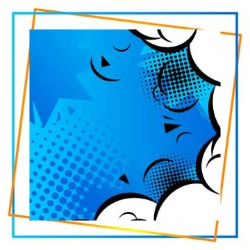 Cartoon design colored background with frame. Comic book illustration. Vector Stock Illustration