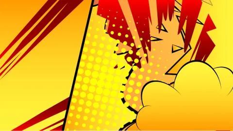 Cartoon design colored background. Vector comic book illustration. Comics bac Stock Illustration