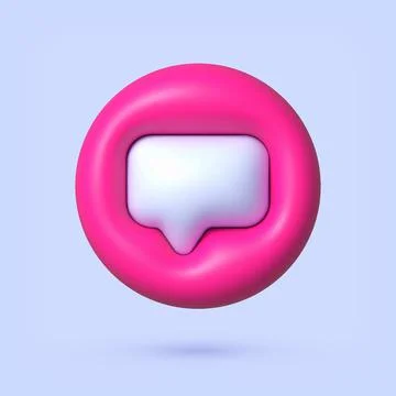Cartoon design template with speech bubble 3d. 3d chat bubble icon vector Illustrazione stock