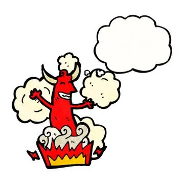 Cartoon devil appearing 스톡 일러스트