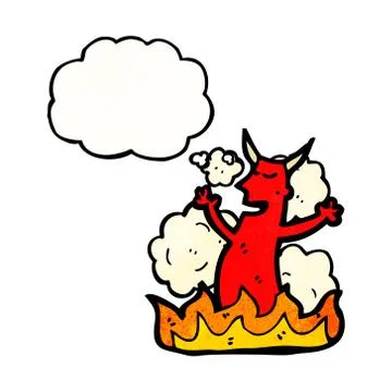 Cartoon devil appearing, Stock Illustration