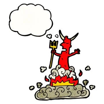 Cartoon devil appearing, イラスト素材