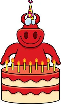Cartoon devil birthday Stock Illustration