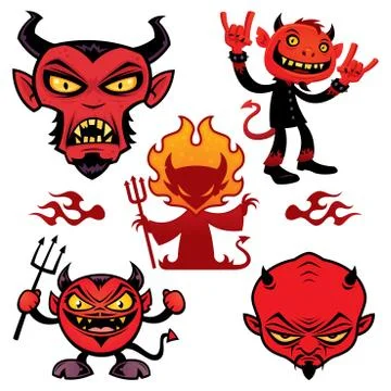 Cartoon Devil Collection Illustrazione stock