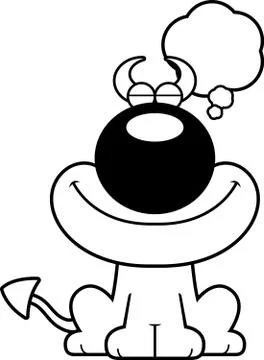 Cartoon Devil Dreaming Stock Illustration
