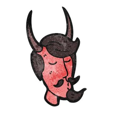 Cartoon devil face Illustrazione stock