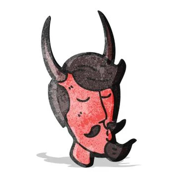 Cartoon devil face Illustrazione stock