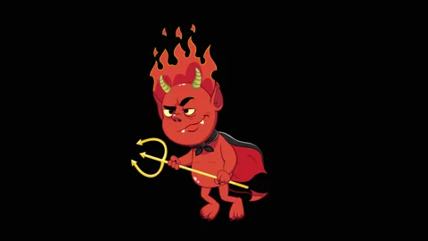 Cartoon devil Stock Footage