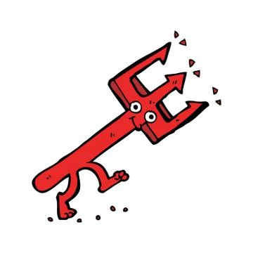 Cartoon devil fork Stock Illustration