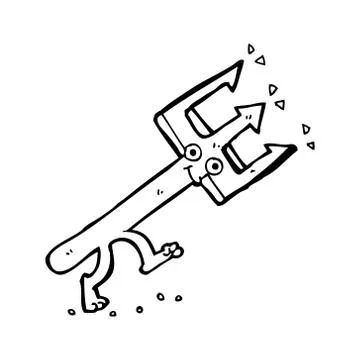 Cartoon devil fork Stock Illustration