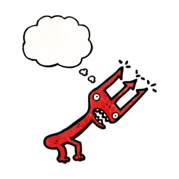 Cartoon devil fork Stock Illustration