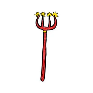 Cartoon devil fork Stock Illustration