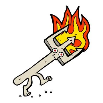 Cartoon devil fork Stock Illustration