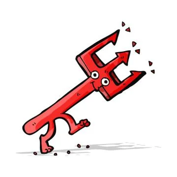 Cartoon devil fork Stock Illustration
