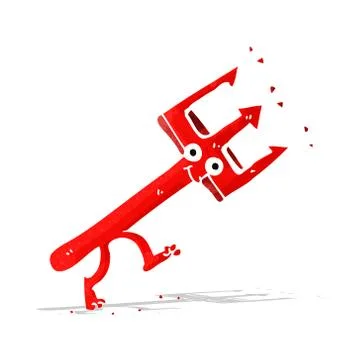 Cartoon devil fork Stock Illustration