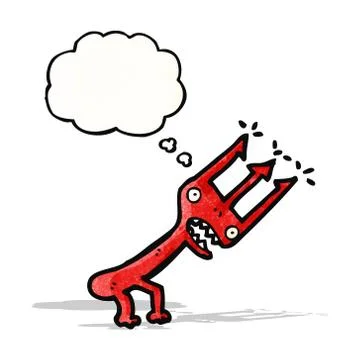 Cartoon devil fork Stock Illustration