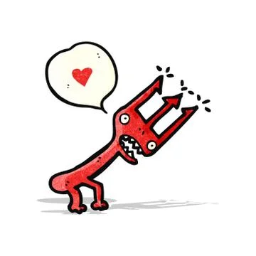 Cartoon devil fork monster イラスト素材
