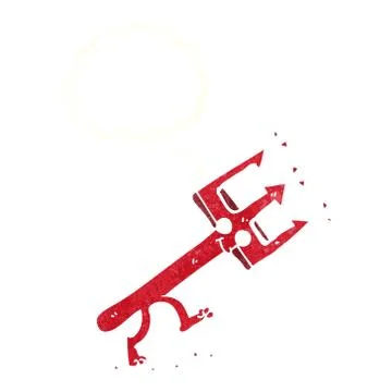 Cartoon devil fork with thought bubble Stock Illustration