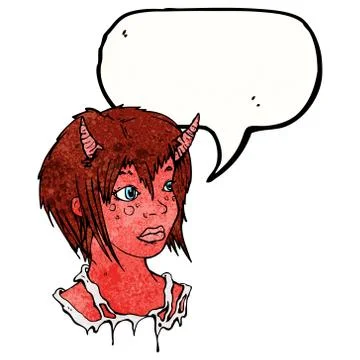 Cartoon devil girl 스톡 일러스트
