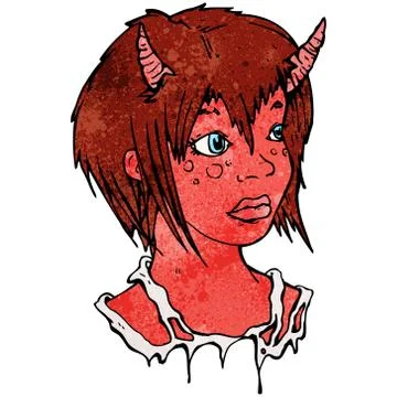 Cartoon devil girl Stock Illustration