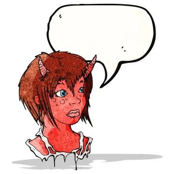 Cartoon devil girl Stock Illustration