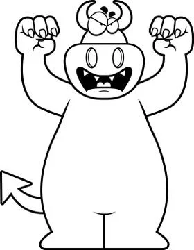 Cartoon Devil Growling Stock Illustration
