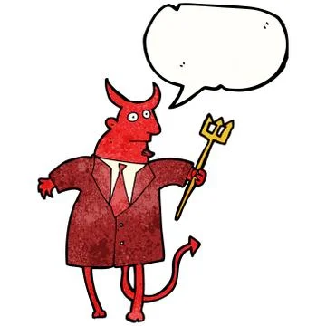 Cartoon devil with pitchfork 스톡 일러스트