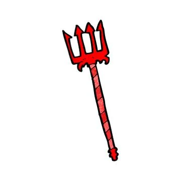 Cartoon devil pitchfork Stock Illustration