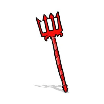 Cartoon devil pitchfork Stock Illustration