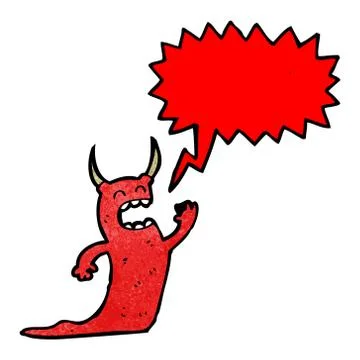Cartoon devil singing Stock Illustration