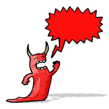 Cartoon devil singing 스톡 일러스트